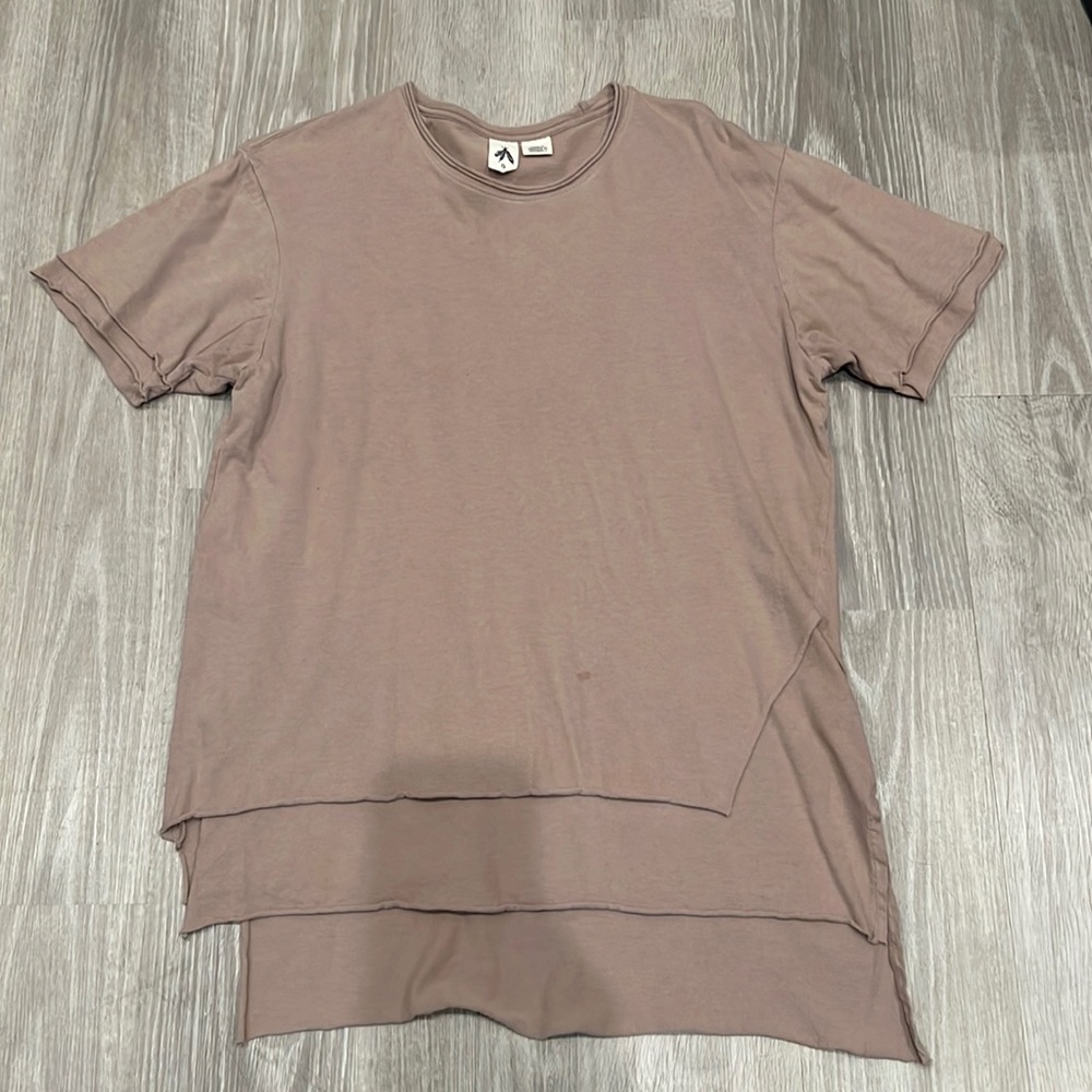 Light Brown Distressed T Shirt